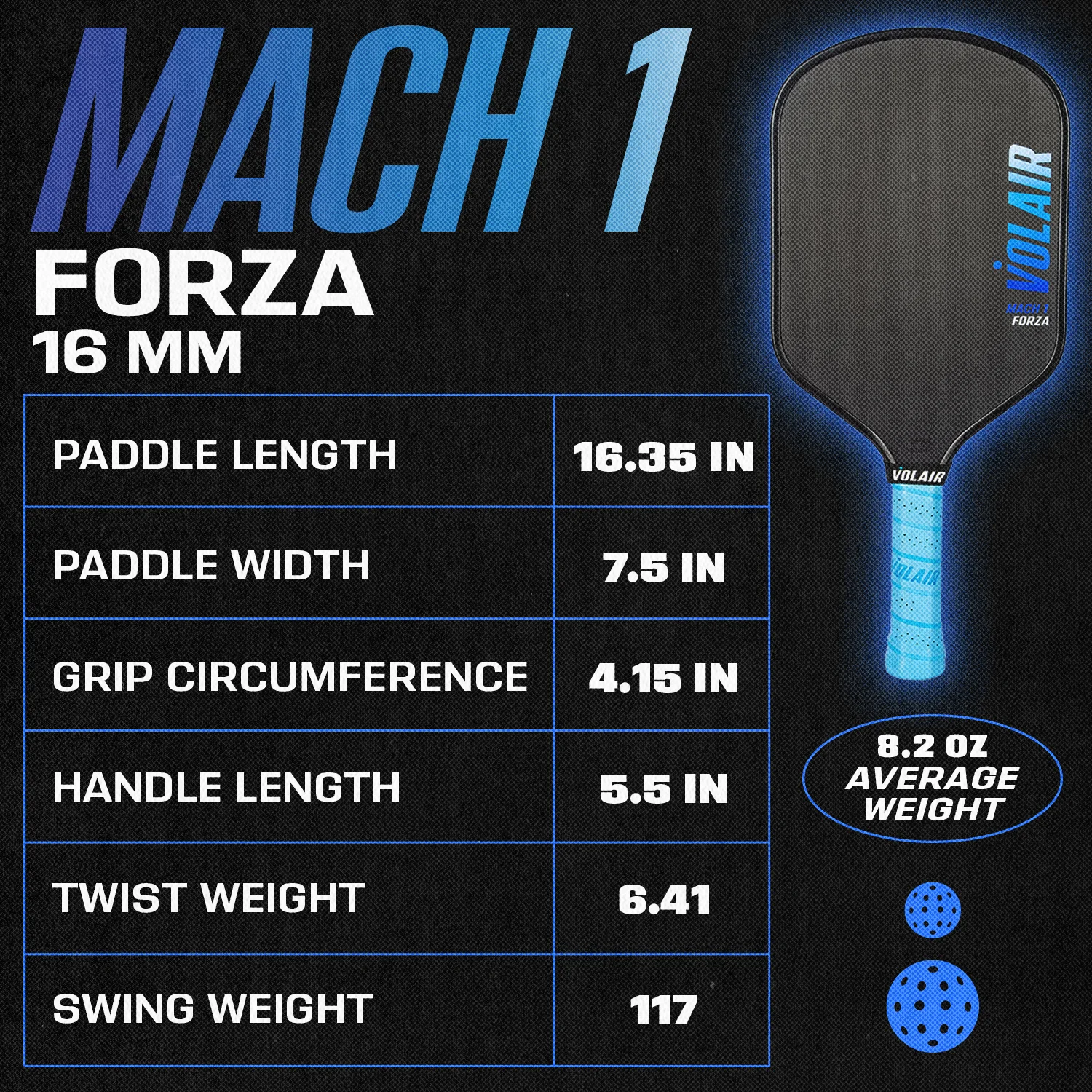 Vợt Pickelball VOLAIR Mach 1 Forza Pickleball Paddle