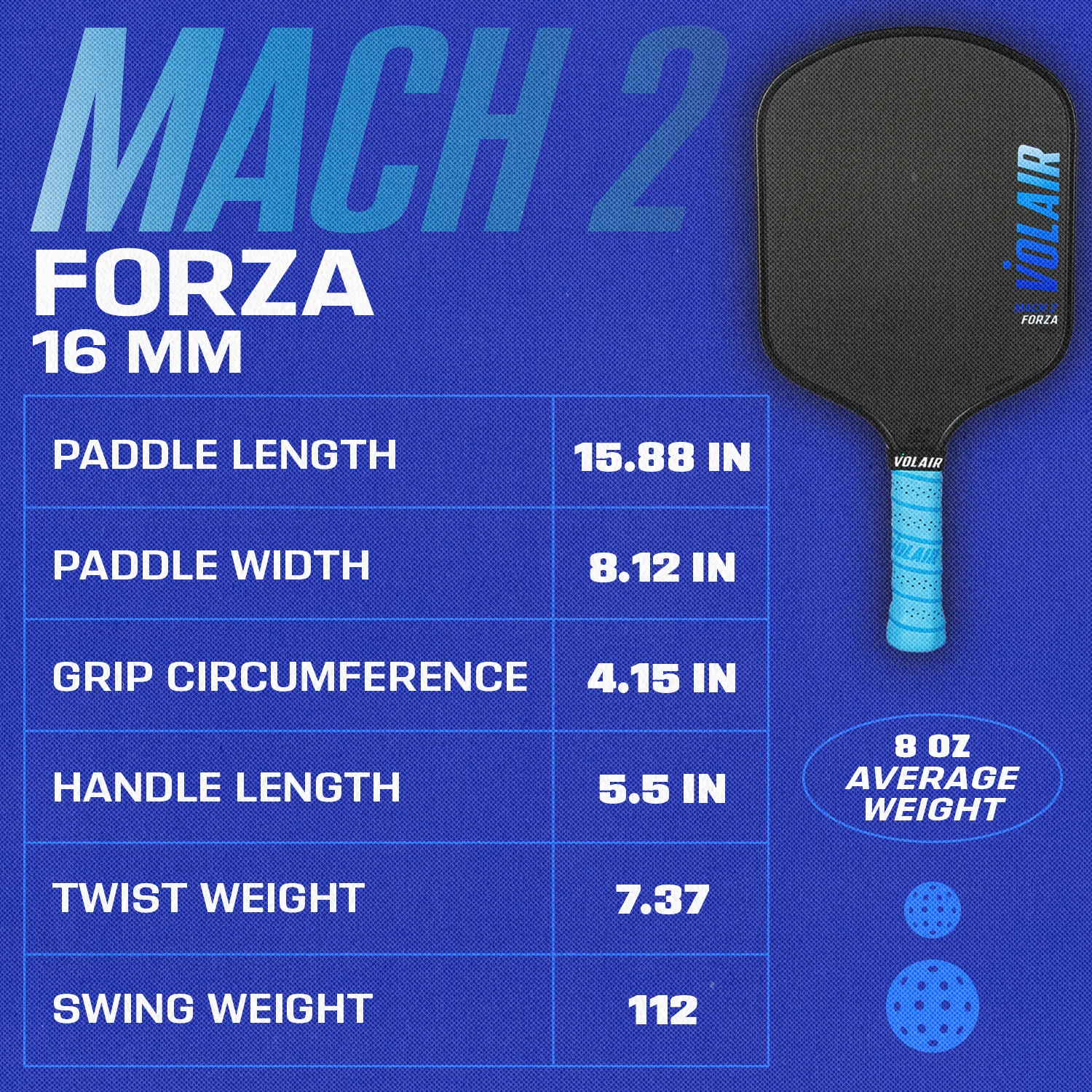 Vợt Pickelball VOLAIR Mach 2 Forza Pickleball Paddle