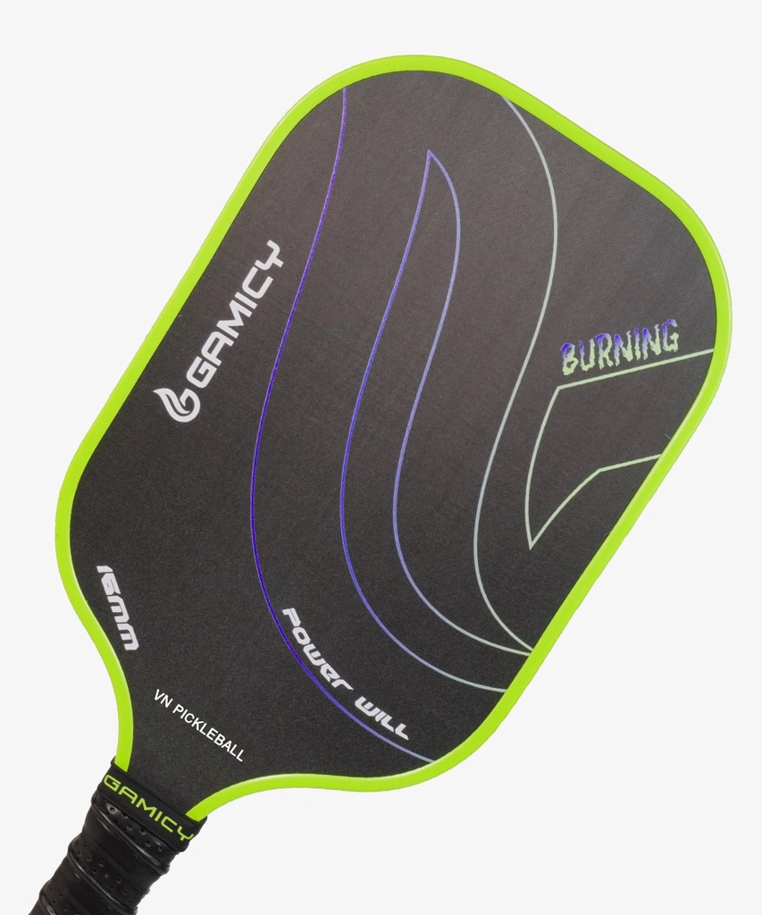 Vợt Pickleball Gamicy Burning T700 16mm - Màu Xanh chuối