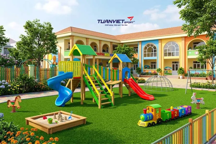 Sai lầm phổ biến khi thi công cỏ nhân tạo trường mầm non
