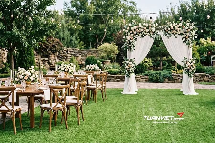 Cách chọn cỏ nhân tạo trải rạp cưới phù hợp với từng concept