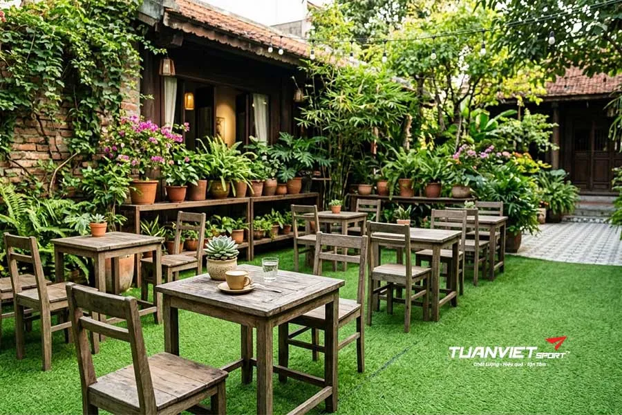 Tiêu chí chọn cỏ nhân tạo quán cafe phù hợp từng phong cách thiết kế