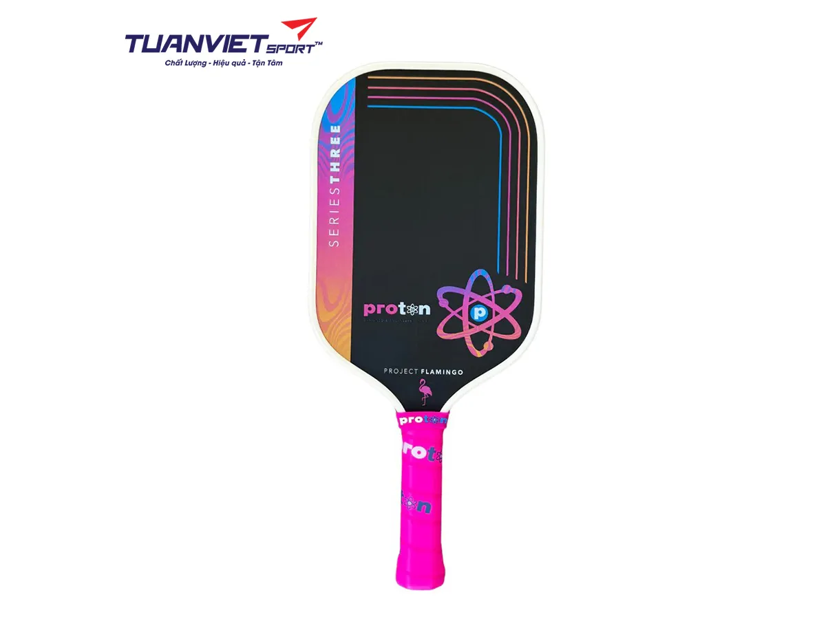 Vợt Pickleball Proton Series Three - Project Flamingo Elongated 13mm Cream - Limited Edition