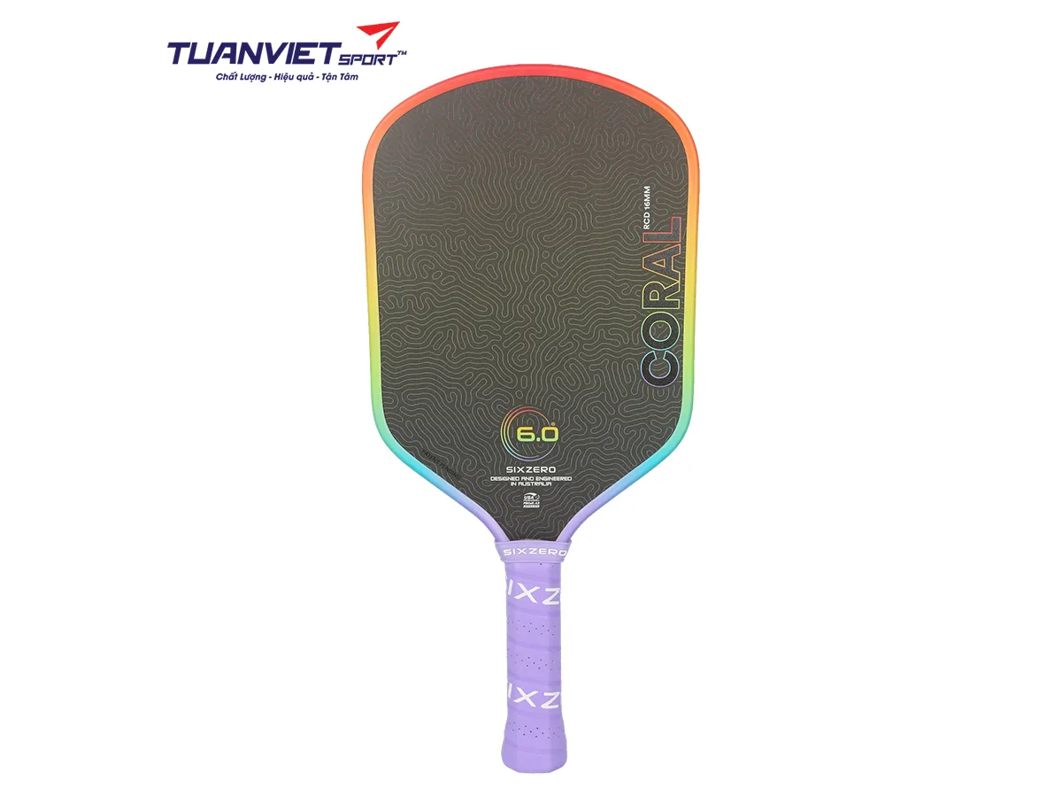 Vợt Pickleball Six Zero Coral Rainbow Limited Edition 16mm