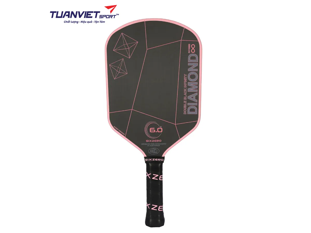 Vợt Pickleball Six Zero Infinity Edgeless Double Black Diamond Control 16mm