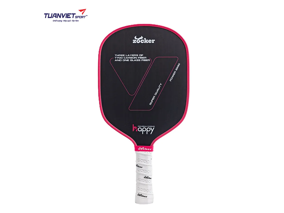 Vợt Pickleball Zocker Happy HP2 Super Quality Pink