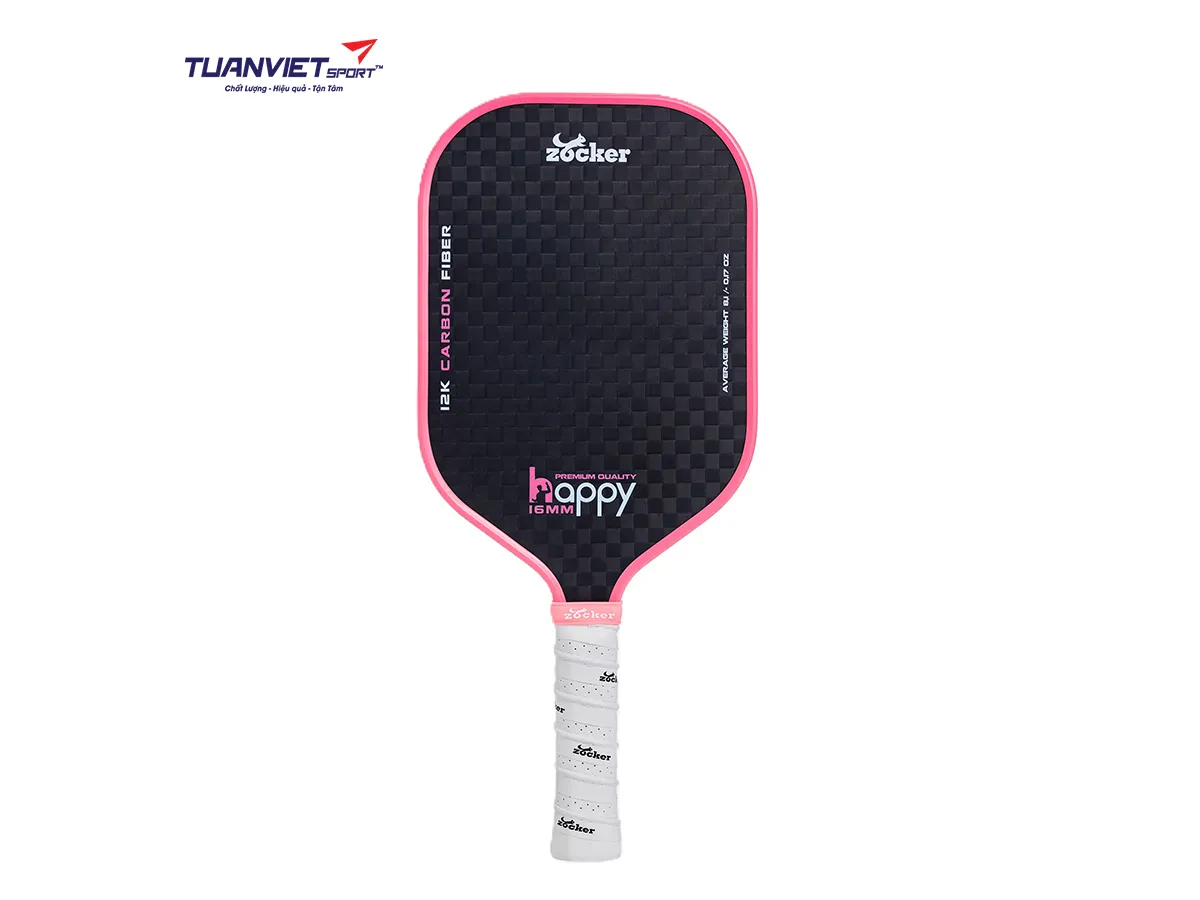 Vợt Pickleball Zocker Happy HP3 Premium Quality Pink