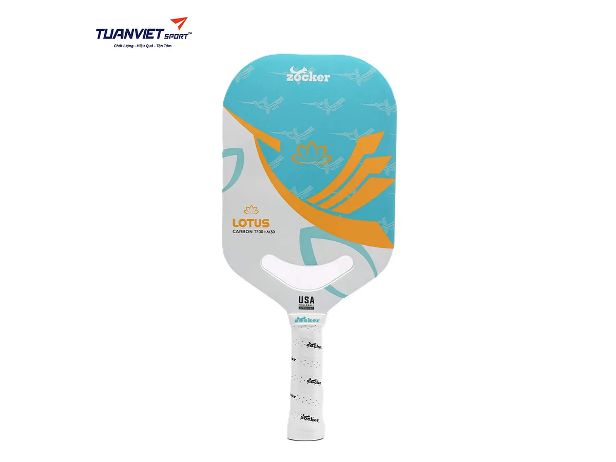 Vợt Pickleball Zocker Lotus LT01 White/Blue