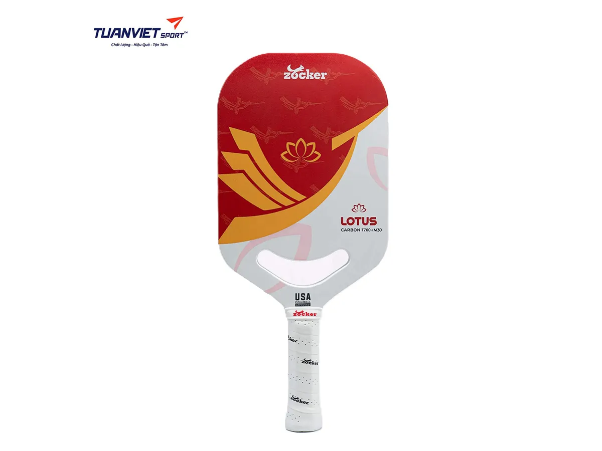 Vợt Pickleball Zocker Lotus LT01 White/Red
