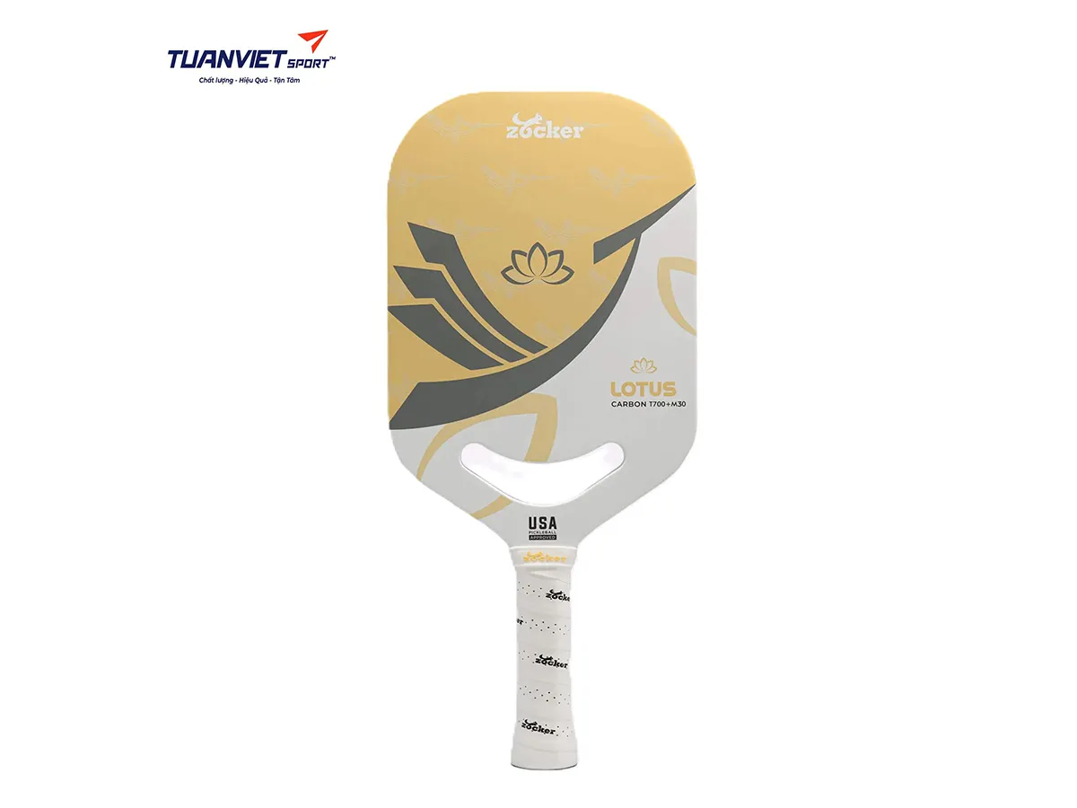 Vợt Pickleball Zocker Lotus LT01 White/Yellow