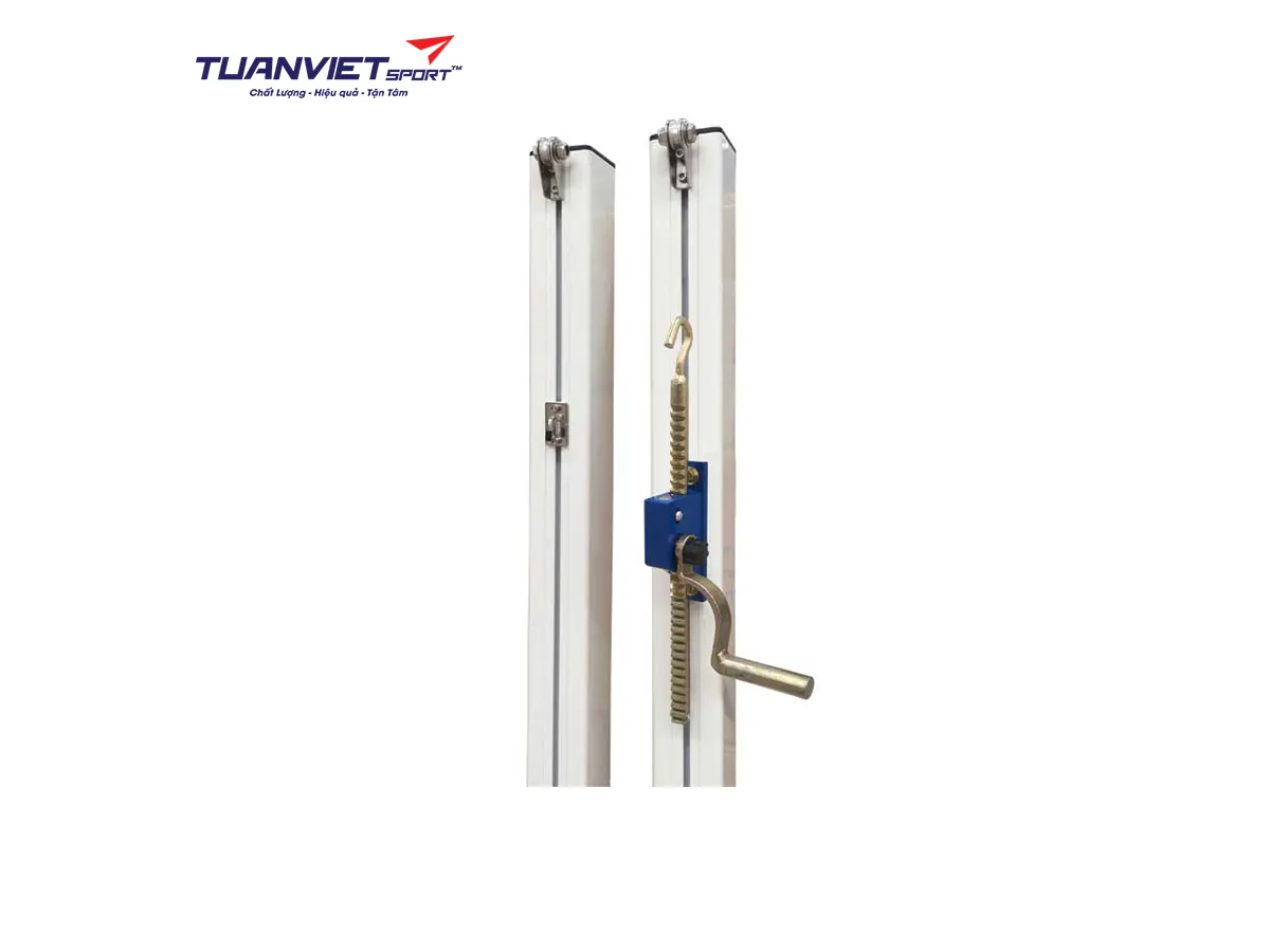 Trụ tennis chôn nòng ống nhôm vuông tăng đơ ngoài Sodex Sport S25214