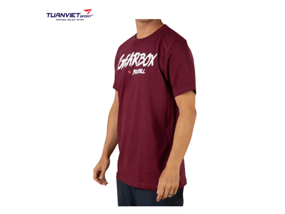 Áo Cotton Tee Maroon thể thao nam Gearbox