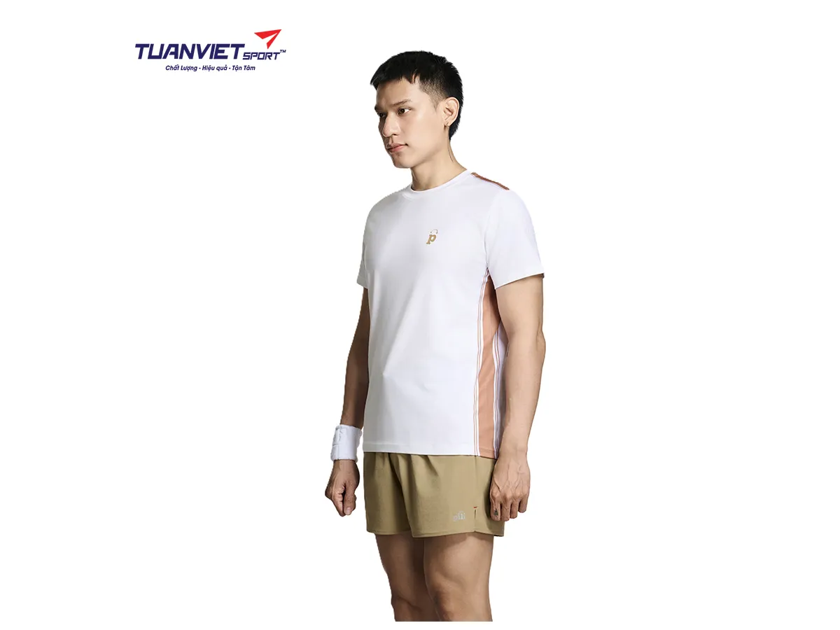 Áo Thun Nam PILI Màu Trắng Phối Line Màu Thân Áo