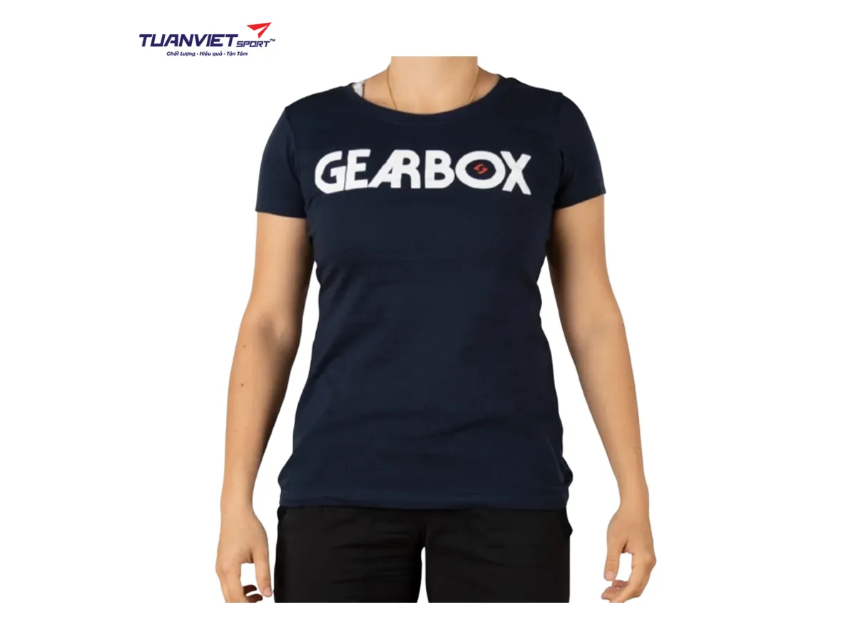 Áo cotton thể thao nữ Gearbox Tee Navy (Tilt)