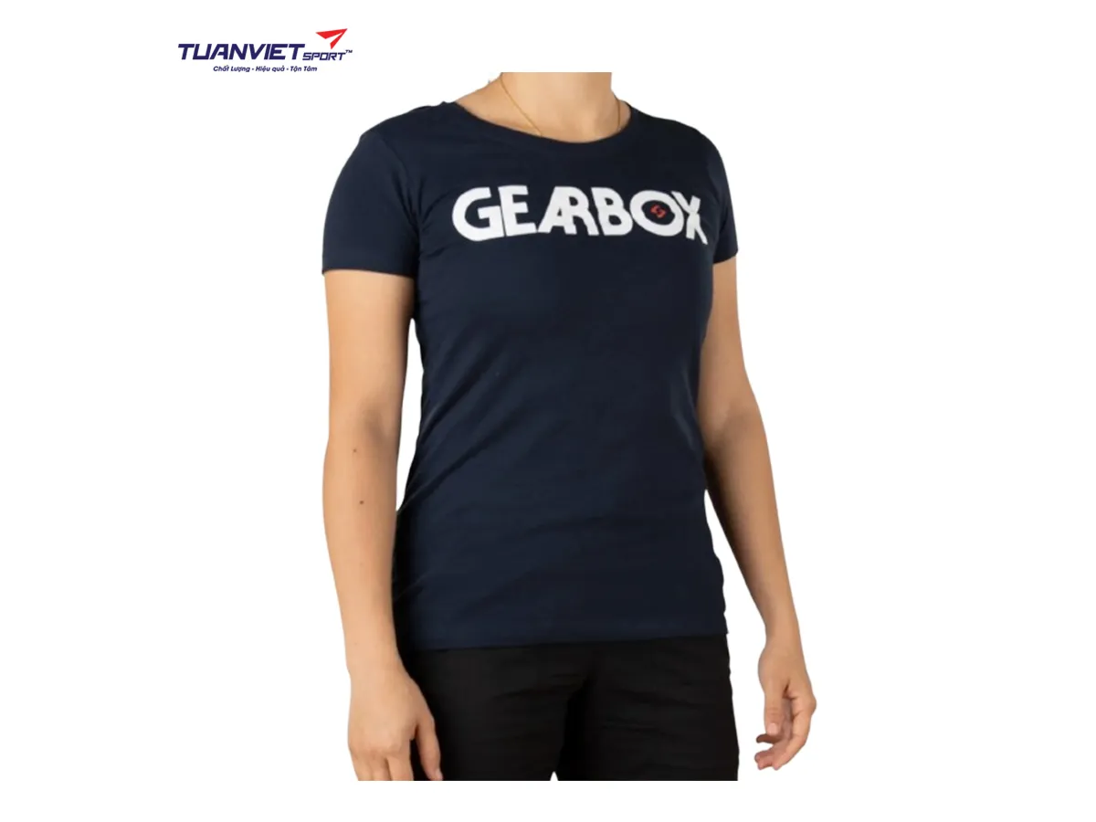 Áo cotton thể thao nữ Gearbox Tee Navy (Tilt)