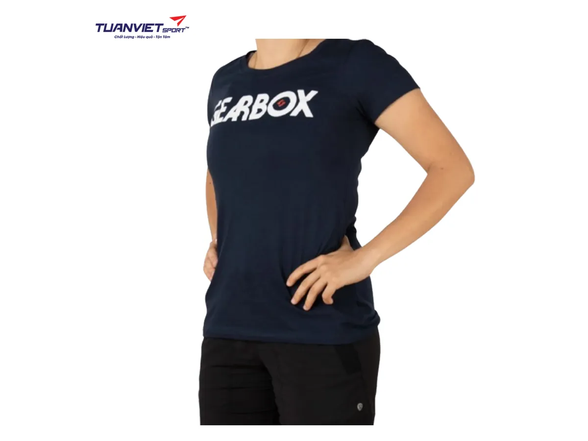 Áo cotton thể thao nữ Gearbox Tee Navy (Tilt)