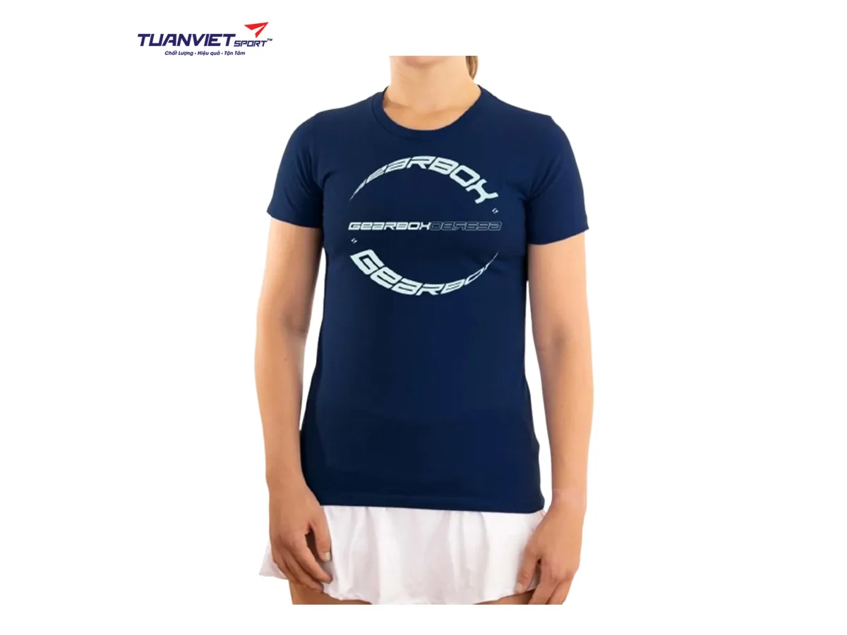 Áo cotton thể thao nữ Gearbox Tee Navy (Vortex)