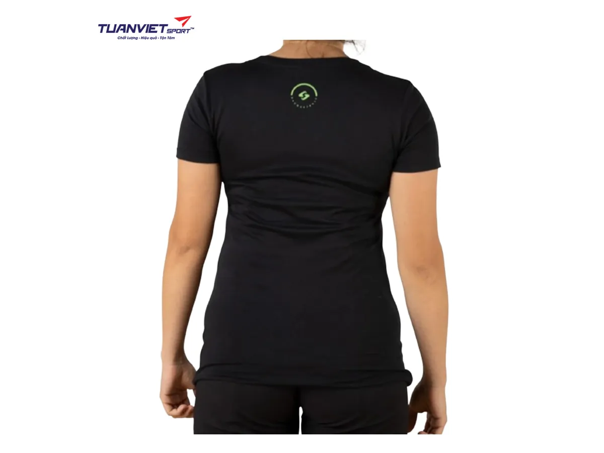 Áo cotton thể thao nữ Gearbox Tee Black (Dome Racquetball)