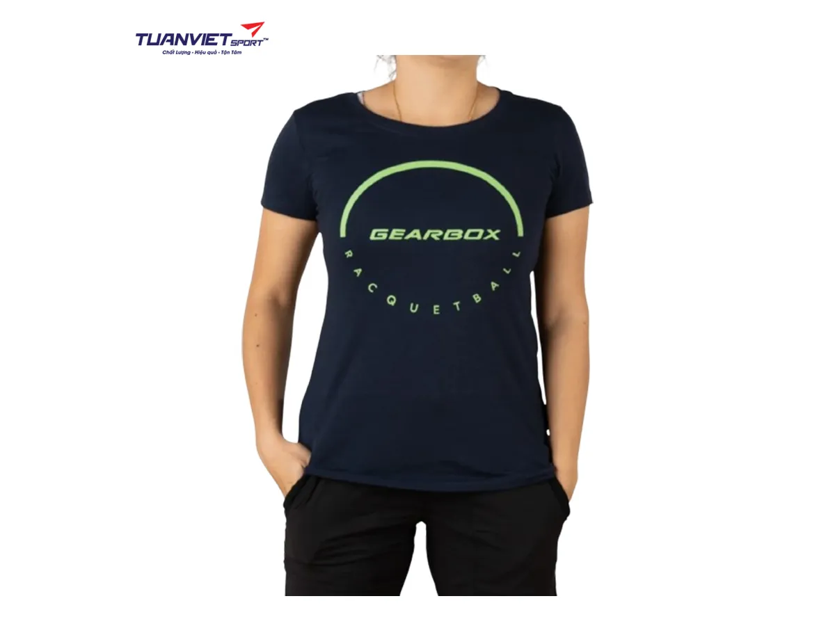 Áo cotton thể thao nữ Gearbox Tee Navy (Dome Racquetball)