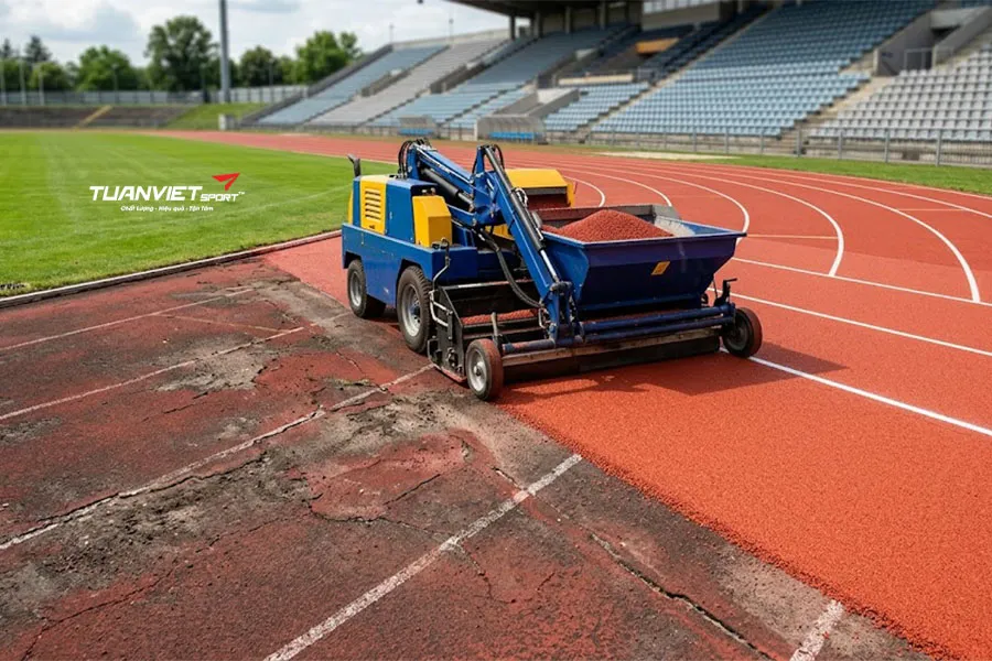 Giải pháp thi công phục hồi đường chạy điền kinh