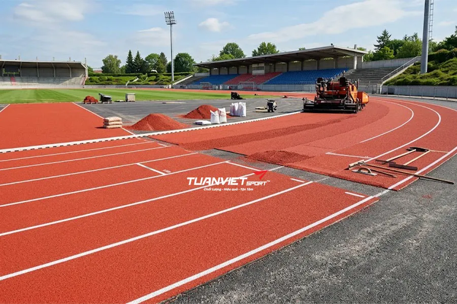 Thi công đường chạy điền kinh có tuổi thọ bao lâu và cách kéo dài đến 30 năm