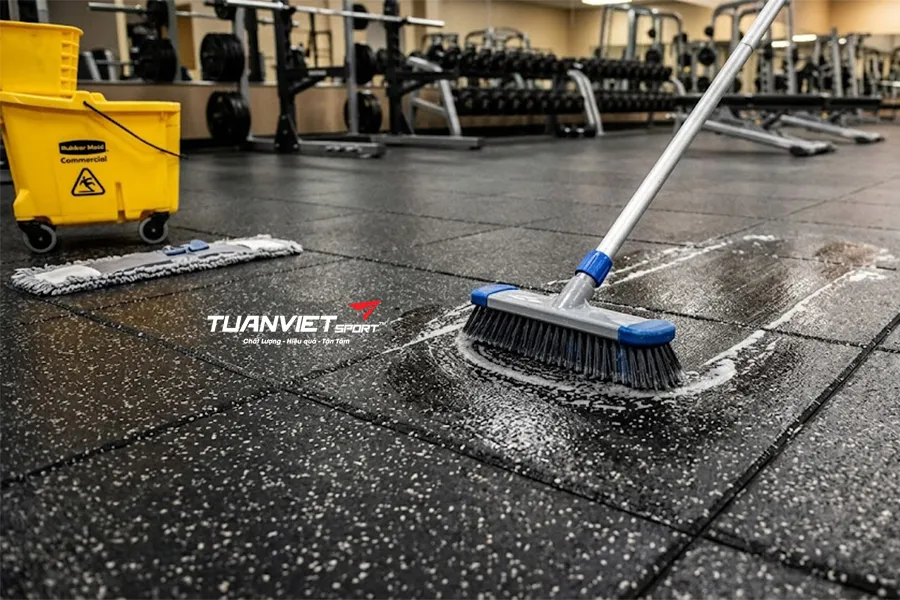 Hướng dẫn cách vệ sinh gạch cao su đơn giản hiệu quả cho mọi không gian