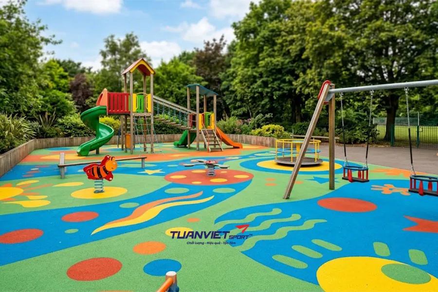Ưu điểm của sàn cao su EPDM cho sân chơi trẻ em an toàn và bền đẹp