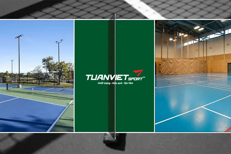 Thi công sân pickleball trong nhà khác gì sân ngoài trời?