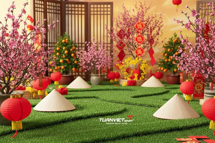 Cỏ nhân tạo trang trí Tết: Nên chọn loại nào đẹp, giá bao nhiêu là hợp lý?