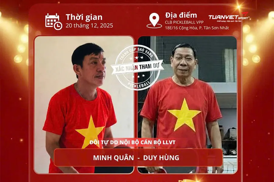 Giải Pickleball Cúp Chiến binh Sao Vàng 2025 khi quân nhân bước vào sân chơi mới