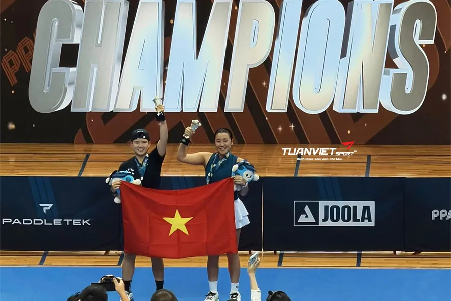 Sophia Huỳnh Trần cùng Ken Tâm vô địch Pickleball Thâm Quyến 2026