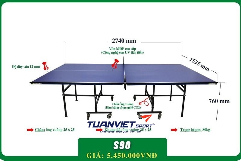 Bàn bóng bàn Bình Minh S90