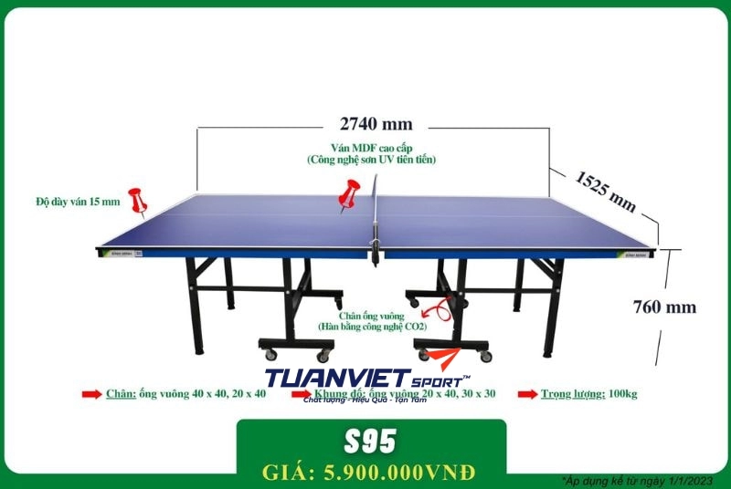 Bàn bóng bàn Bình Minh S95