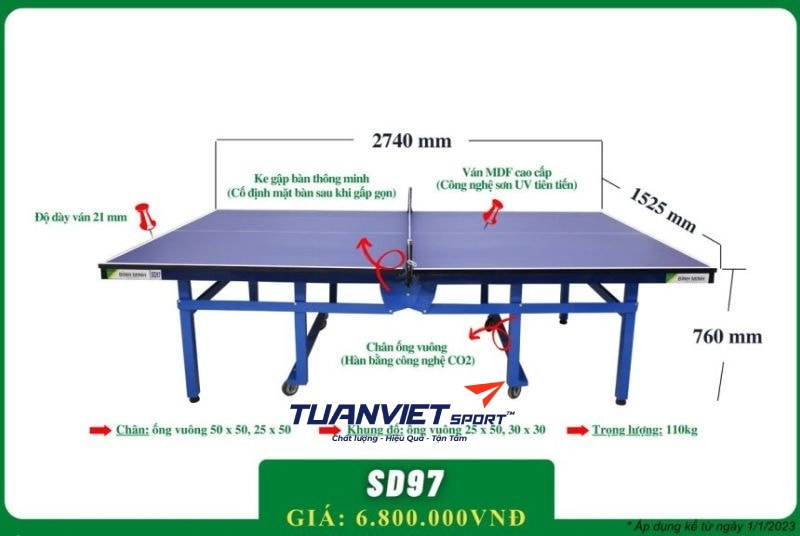 Bàn bóng bàn Bình Minh SD97
