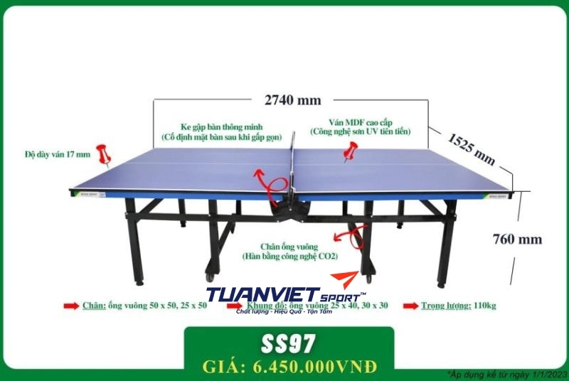 Bàn bóng bàn Bình Minh SS97