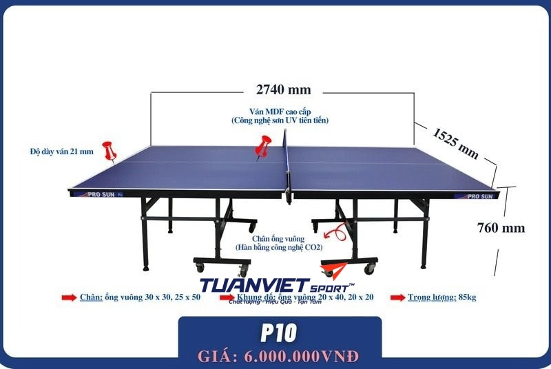 Bàn bóng bàn PRO SUN P10