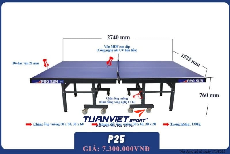 Bàn bóng bàn PRO SUN P25