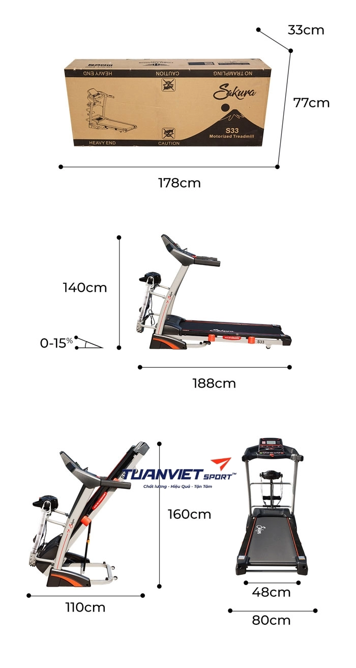 M&aacute;y chạy bộ điện Sakura S33