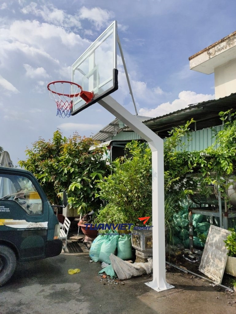 Trụ bóng rổ cố định bảng kính cường lực