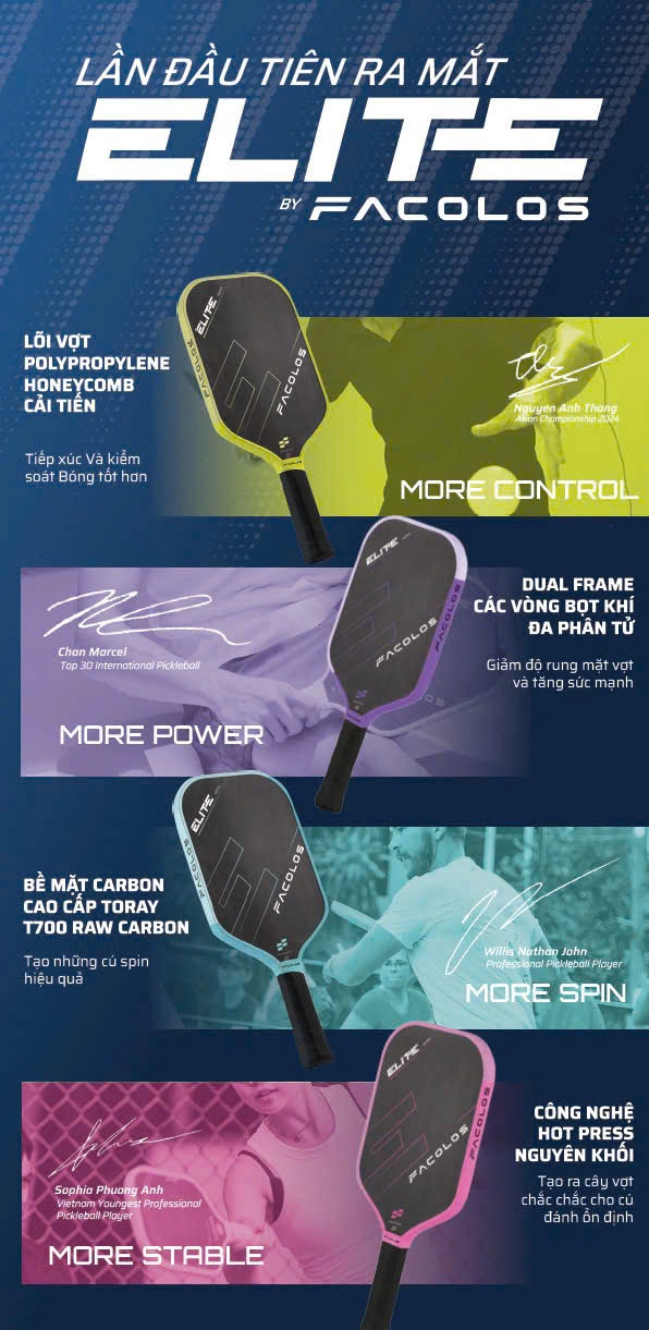 vợt pickleball facolos elite chính hãng