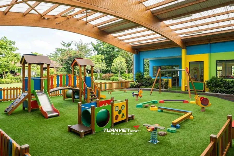 Ứng dụng cỏ nhân tạo sân trường mầm non
