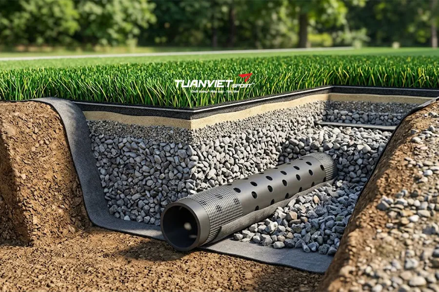 Giải ph&aacute;p chống ngập &uacute;ng cho thảm cỏ c&ocirc;ng vi&ecirc;n ngo&agrave;i trời