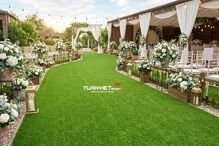 C&aacute;ch chọn cỏ nh&acirc;n tạo trải rạp cưới ph&ugrave; hợp với từng concept