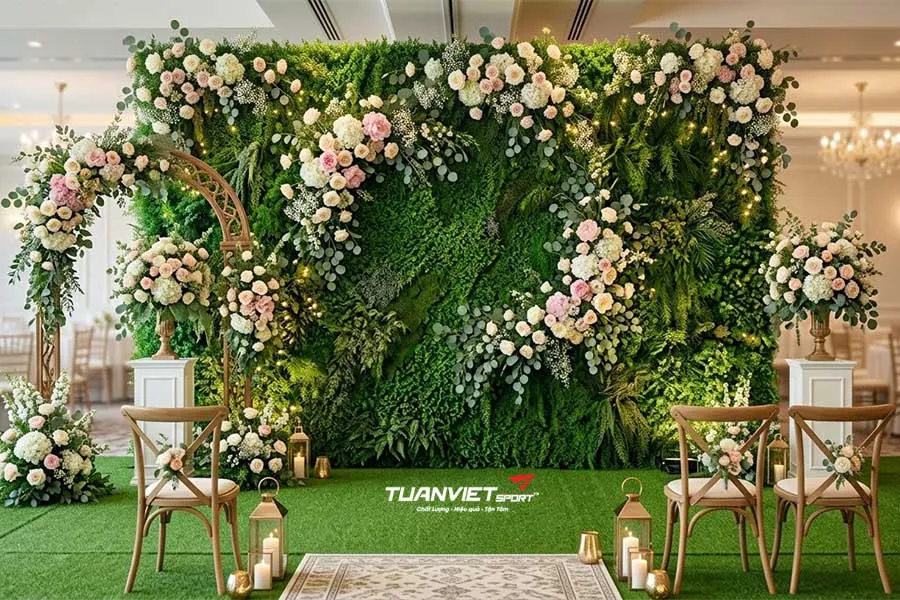 C&aacute;ch chọn cỏ nh&acirc;n tạo trải rạp cưới ph&ugrave; hợp với từng concept