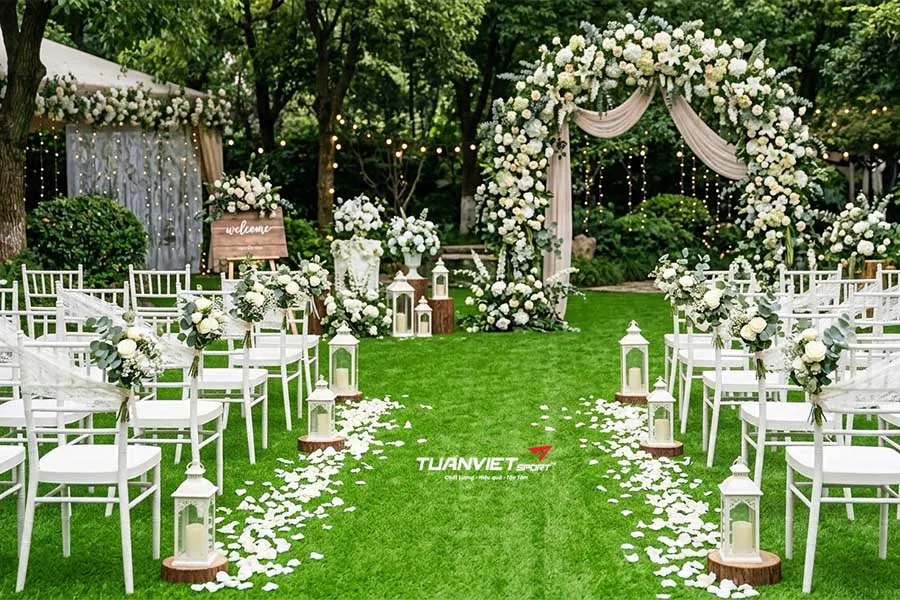C&aacute;ch chọn cỏ nh&acirc;n tạo trải rạp cưới ph&ugrave; hợp với từng concept