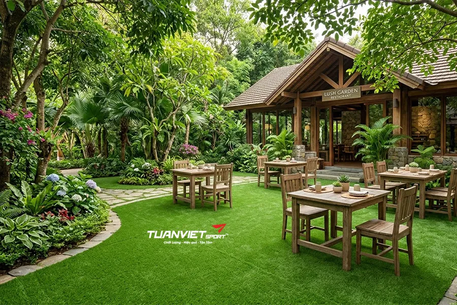 C&oacute; n&ecirc;n trải cỏ nh&acirc;n tạo trong khu vực nhiều c&acirc;y xanh kh&ocirc;ng?