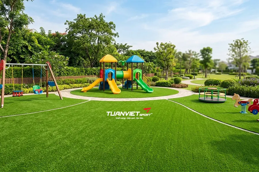 Cỏ nhân tạo cho sân chơi trẻ em có an toàn không?