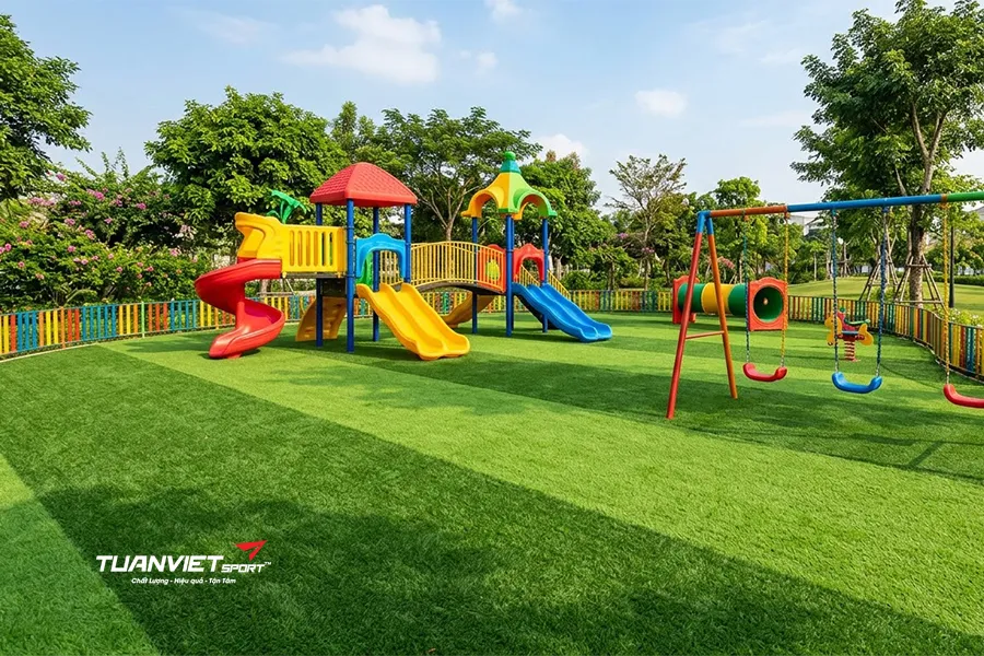 Cỏ nhân tạo cho sân chơi trẻ em có an toàn không?