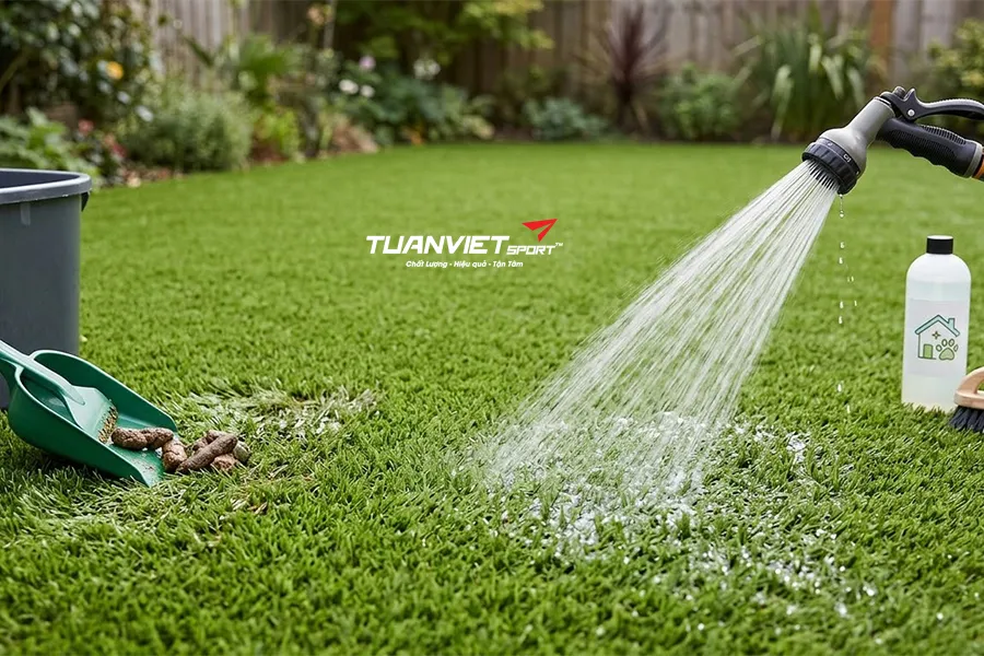 Kinh nghiệm lắp đặt và vệ sinh cỏ nhân tạo cho thú cưng