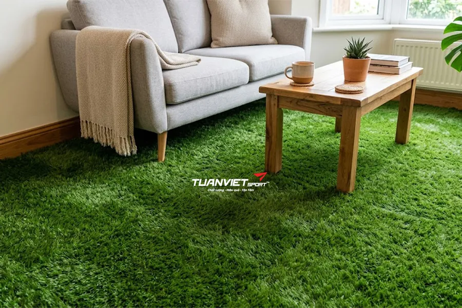 Các loại thảm cỏ nhân tạo sân vườn được sử dụng trong nhà phổ biến nhất hiện nay